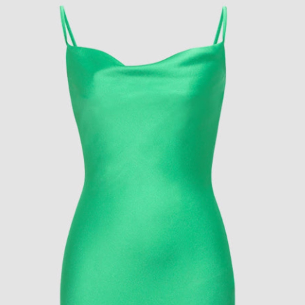 Jade Satin Midi Slip Dress - Micas (S)